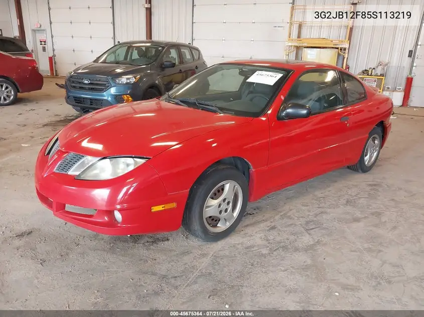 2005 Pontiac Sunfire VIN: 3G2JB12F85S113219 Lot: 45675364