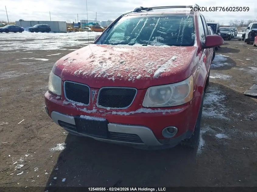 2006 Pontiac Torrent VIN: 2CKDL63F766025059 Lot: 12548585