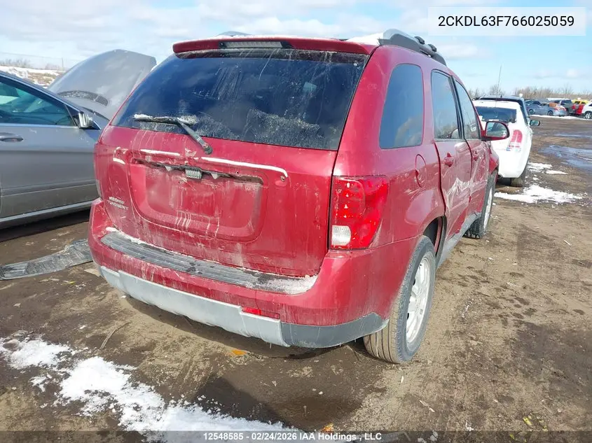 2006 Pontiac Torrent VIN: 2CKDL63F766025059 Lot: 12548585