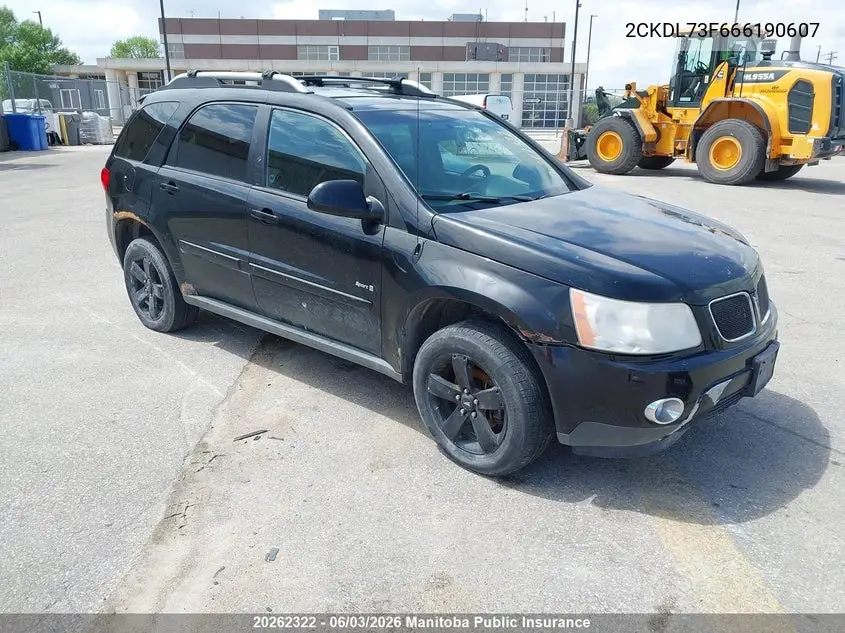 2006 Pontiac Torrent VIN: 2CKDL73F666190607 Lot: 20262322