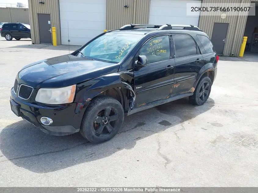 2006 Pontiac Torrent VIN: 2CKDL73F666190607 Lot: 20262322