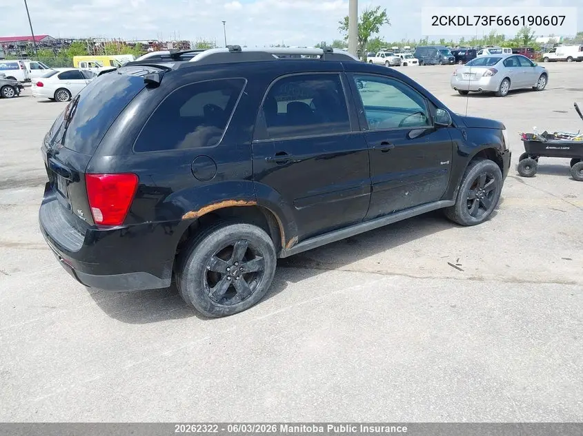 2006 Pontiac Torrent VIN: 2CKDL73F666190607 Lot: 20262322