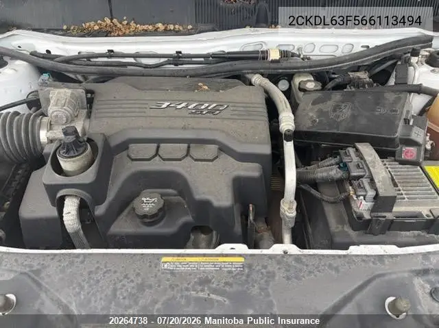 2006 Pontiac Torrent Sport VIN: 2CKDL63F566113494 Lot: 20264738