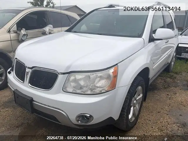 2006 Pontiac Torrent Sport VIN: 2CKDL63F566113494 Lot: 20264738