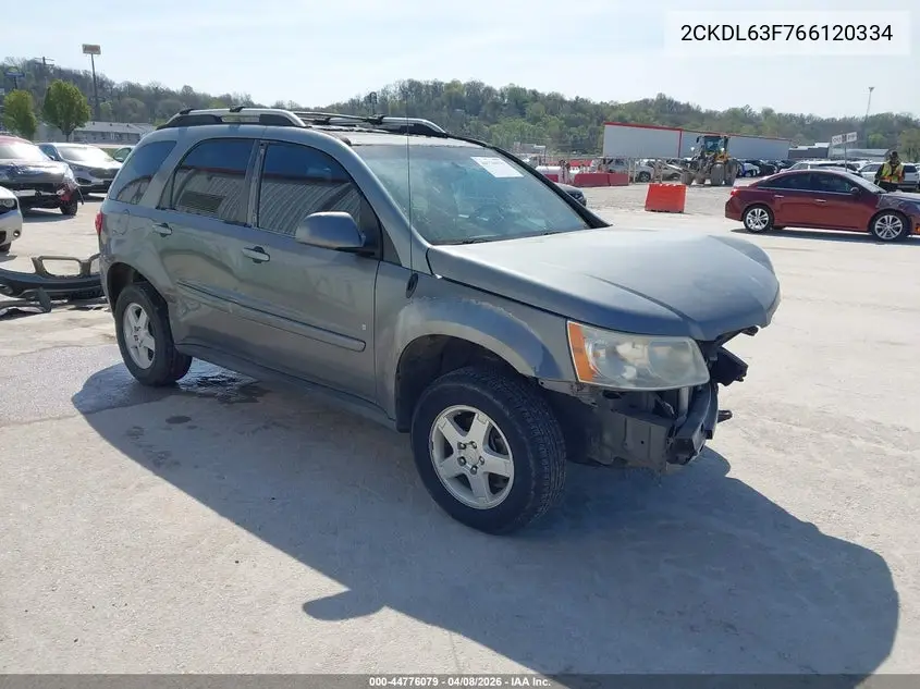 2006 Pontiac Torrent VIN: 2CKDL63F766120334 Lot: 44776079