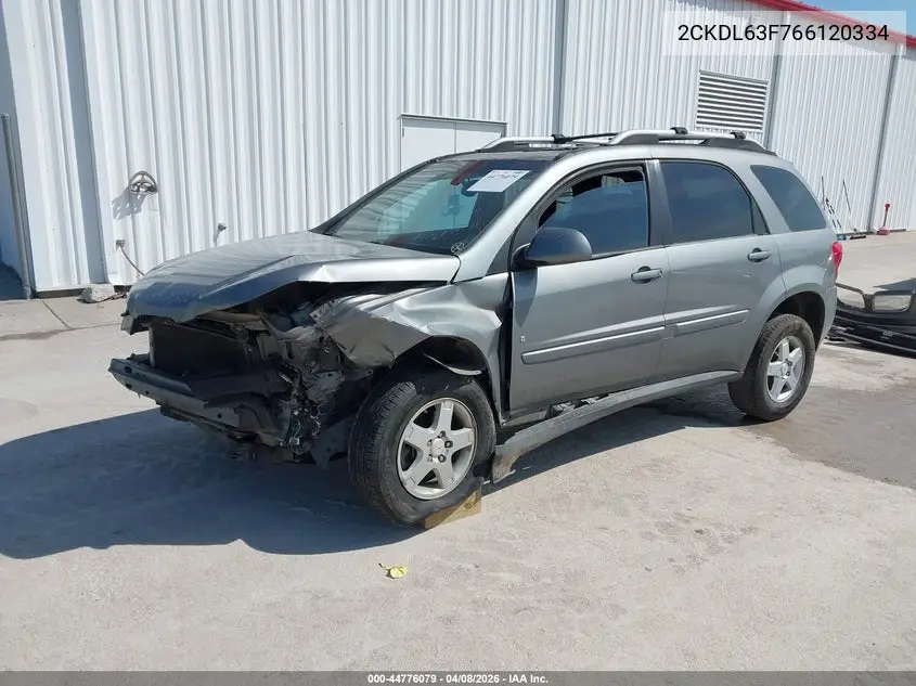 2006 Pontiac Torrent VIN: 2CKDL63F766120334 Lot: 44776079