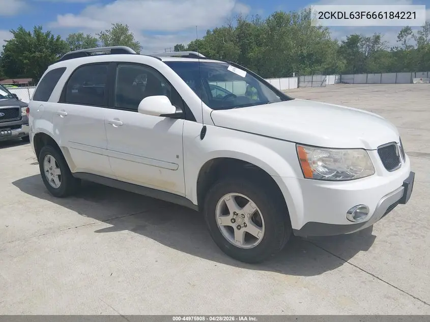 2006 Pontiac Torrent VIN: 2CKDL63F666184221 Lot: 44975908