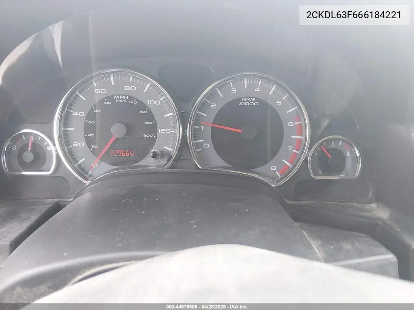2006 Pontiac Torrent VIN: 2CKDL63F666184221 Lot: 44975908