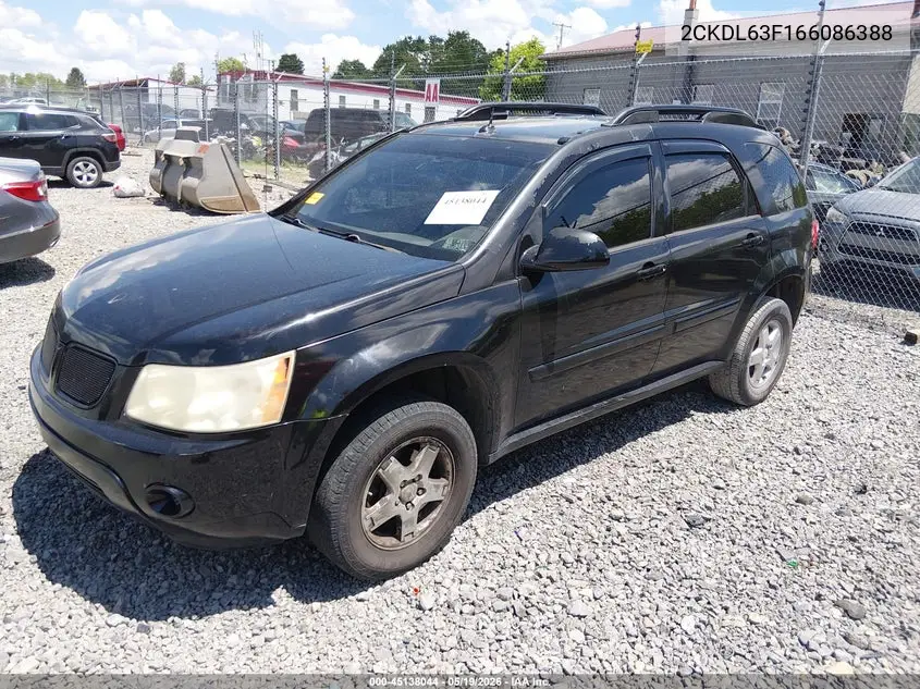 2006 Pontiac Torrent VIN: 2CKDL63F166086388 Lot: 45138044
