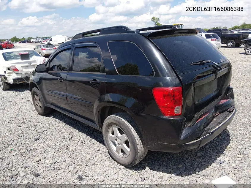 2006 Pontiac Torrent VIN: 2CKDL63F166086388 Lot: 45138044