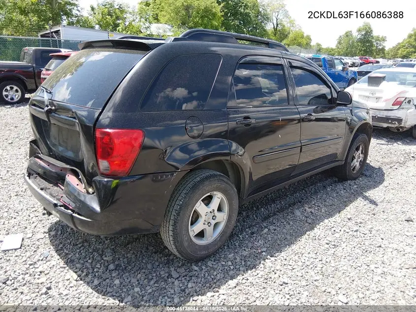 2006 Pontiac Torrent VIN: 2CKDL63F166086388 Lot: 45138044