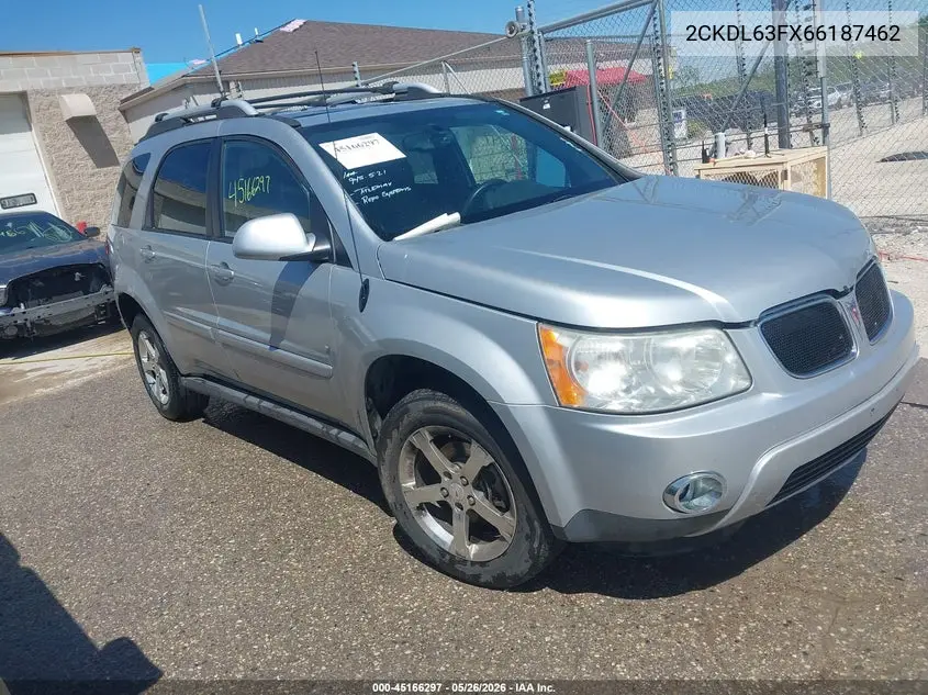 2006 Pontiac Torrent VIN: 2CKDL63FX66187462 Lot: 45166297