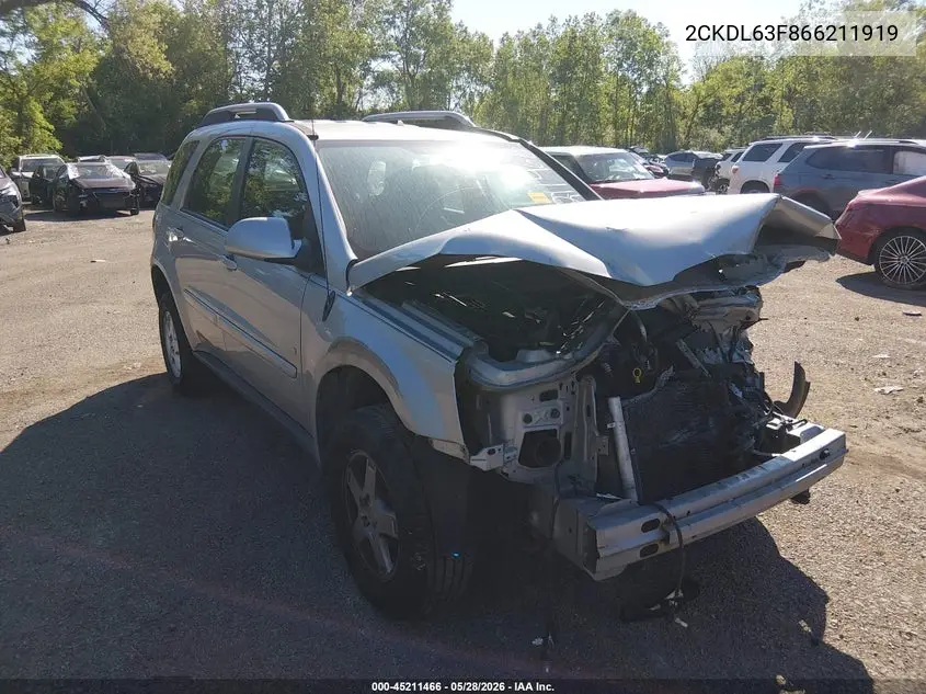 2006 Pontiac Torrent VIN: 2CKDL63F866211919 Lot: 45211466