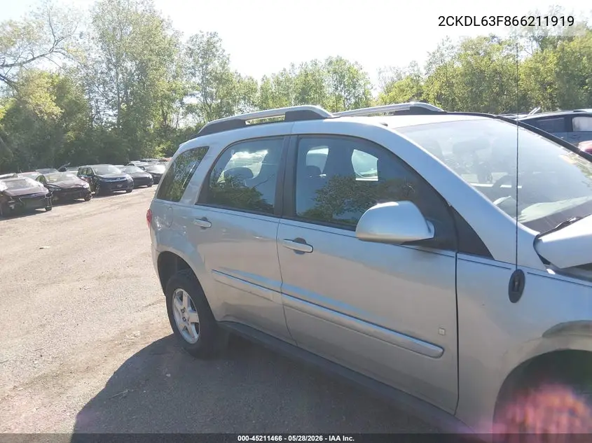 2006 Pontiac Torrent VIN: 2CKDL63F866211919 Lot: 45211466