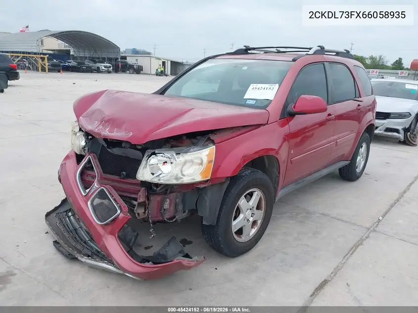 2006 Pontiac Torrent VIN: 2CKDL73FX66058935 Lot: 45424152