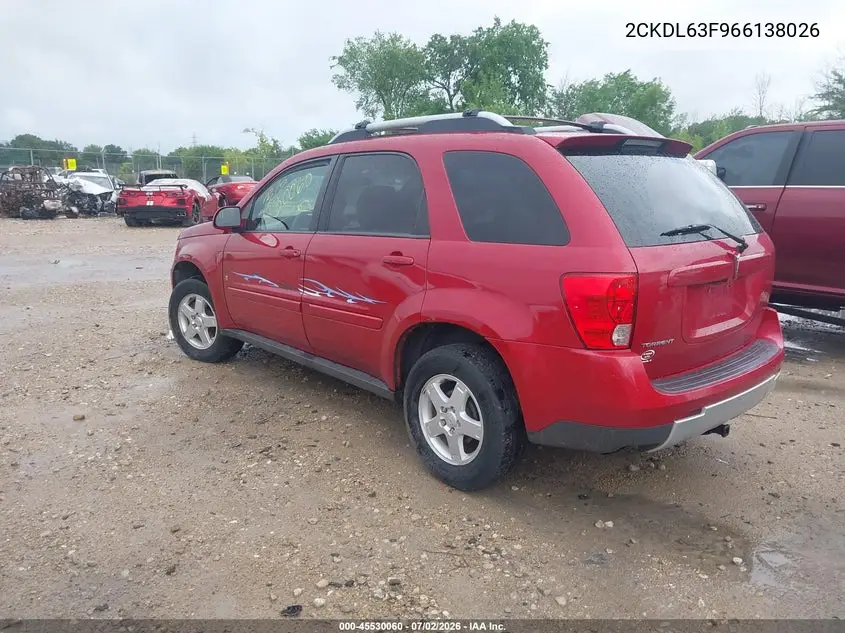 2006 Pontiac Torrent VIN: 2CKDL63F966138026 Lot: 45530060