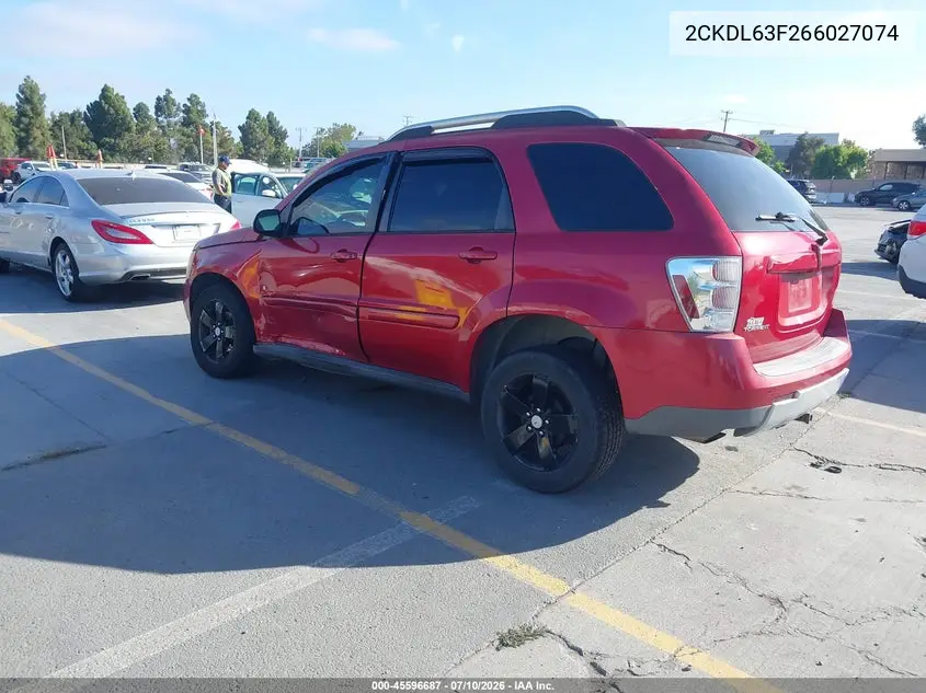 2006 Pontiac Torrent VIN: 2CKDL63F266027074 Lot: 45596687