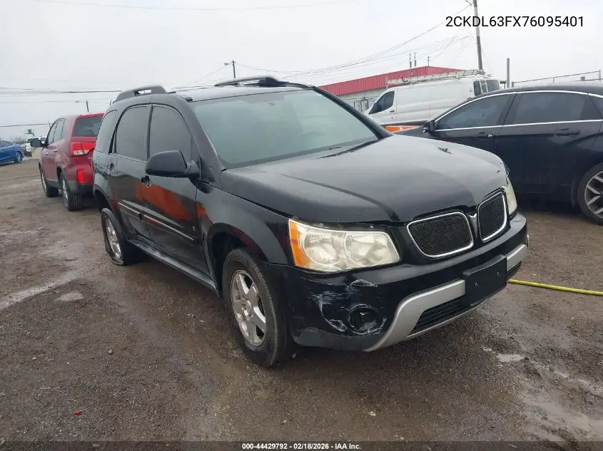2007 Pontiac Torrent VIN: 2CKDL63FX76095401 Lot: 44429792