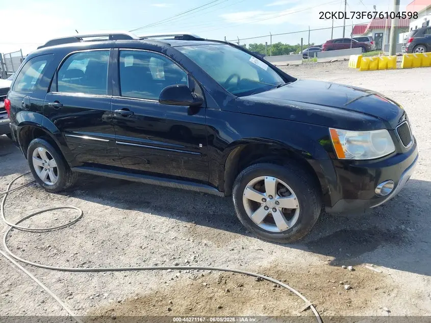 2007 Pontiac Torrent VIN: 2CKDL73F676104598 Lot: 45271167