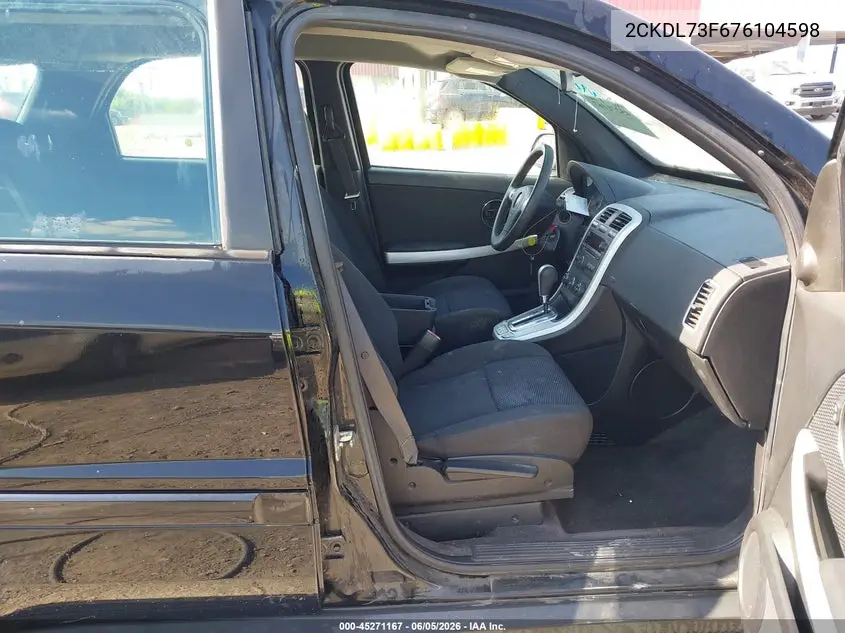 2007 Pontiac Torrent VIN: 2CKDL73F676104598 Lot: 45271167