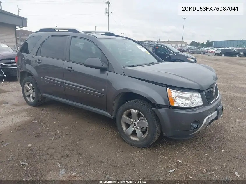 2007 Pontiac Torrent VIN: 2CKDL63FX76087041 Lot: 45400098