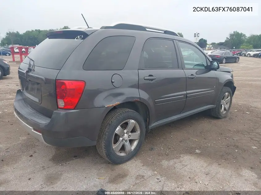 2007 Pontiac Torrent VIN: 2CKDL63FX76087041 Lot: 45400098