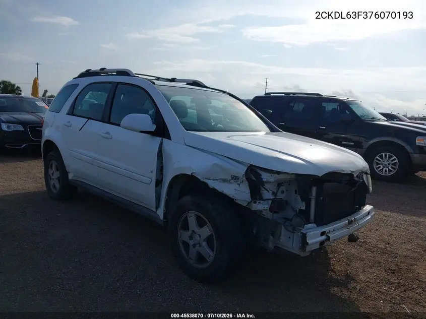 2007 Pontiac Torrent VIN: 2CKDL63F376070193 Lot: 45538070