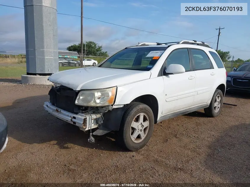 2007 Pontiac Torrent VIN: 2CKDL63F376070193 Lot: 45538070