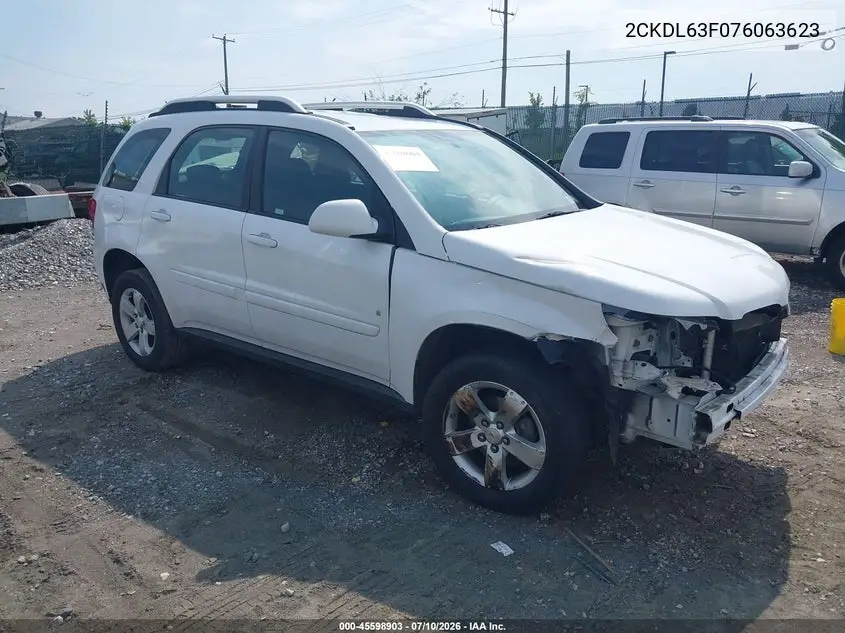 2007 Pontiac Torrent VIN: 2CKDL63F076063623 Lot: 45598903
