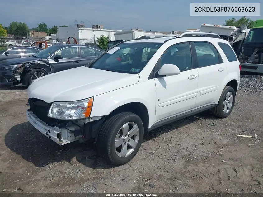 2007 Pontiac Torrent VIN: 2CKDL63F076063623 Lot: 45598903