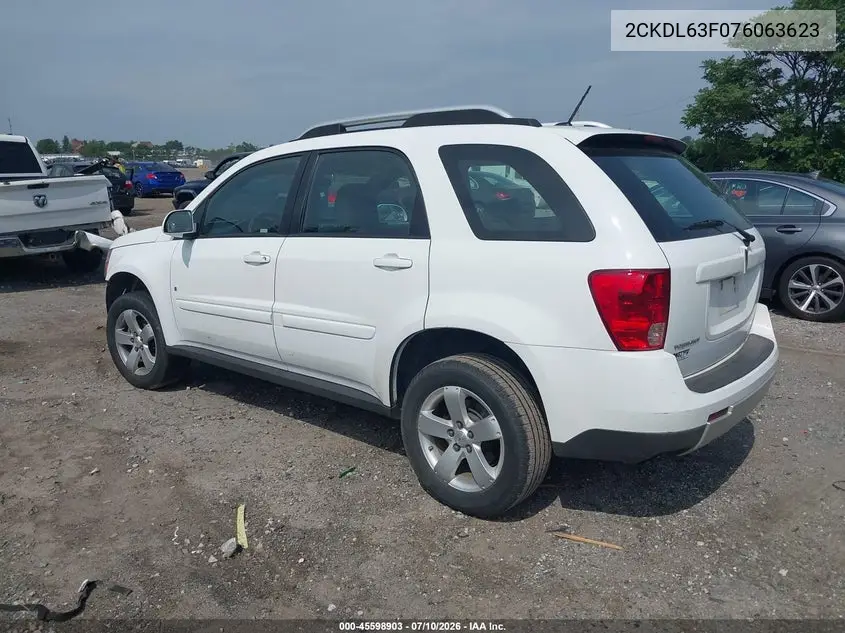 2007 Pontiac Torrent VIN: 2CKDL63F076063623 Lot: 45598903