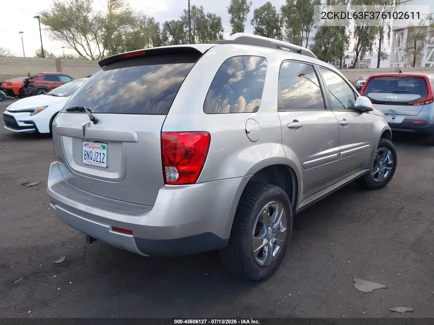 2007 Pontiac Torrent VIN: 2CKDL63F376102611 Lot: 45606127