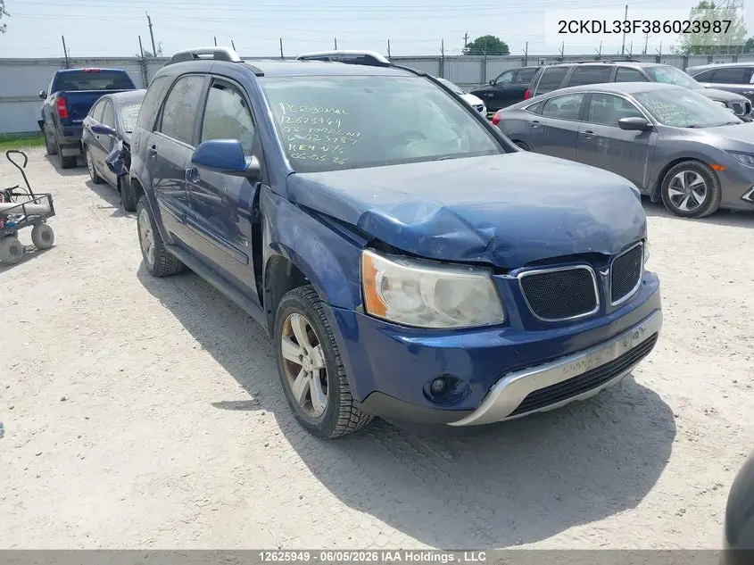 2008 Pontiac Torrent VIN: 2CKDL33F386023987 Lot: 12625949
