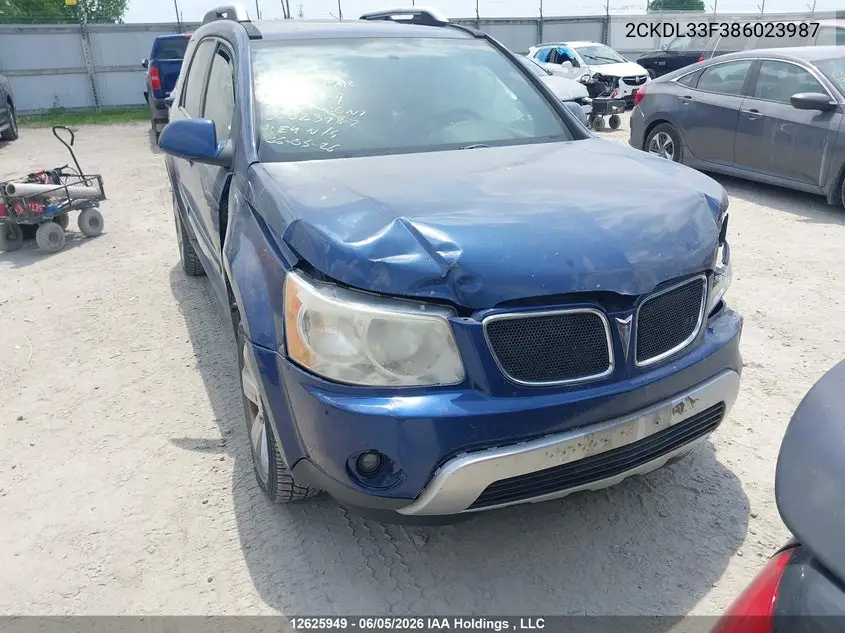 2008 Pontiac Torrent VIN: 2CKDL33F386023987 Lot: 12625949