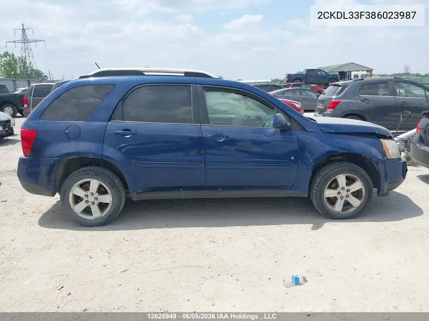 2008 Pontiac Torrent VIN: 2CKDL33F386023987 Lot: 12625949