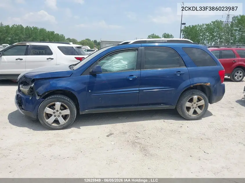 2008 Pontiac Torrent VIN: 2CKDL33F386023987 Lot: 12625949