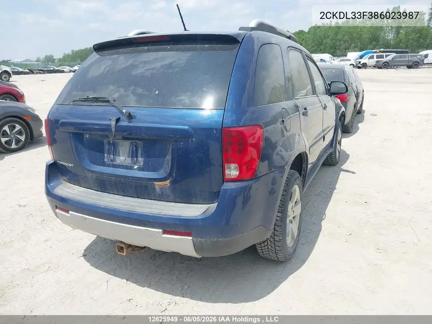 2008 Pontiac Torrent VIN: 2CKDL33F386023987 Lot: 12625949