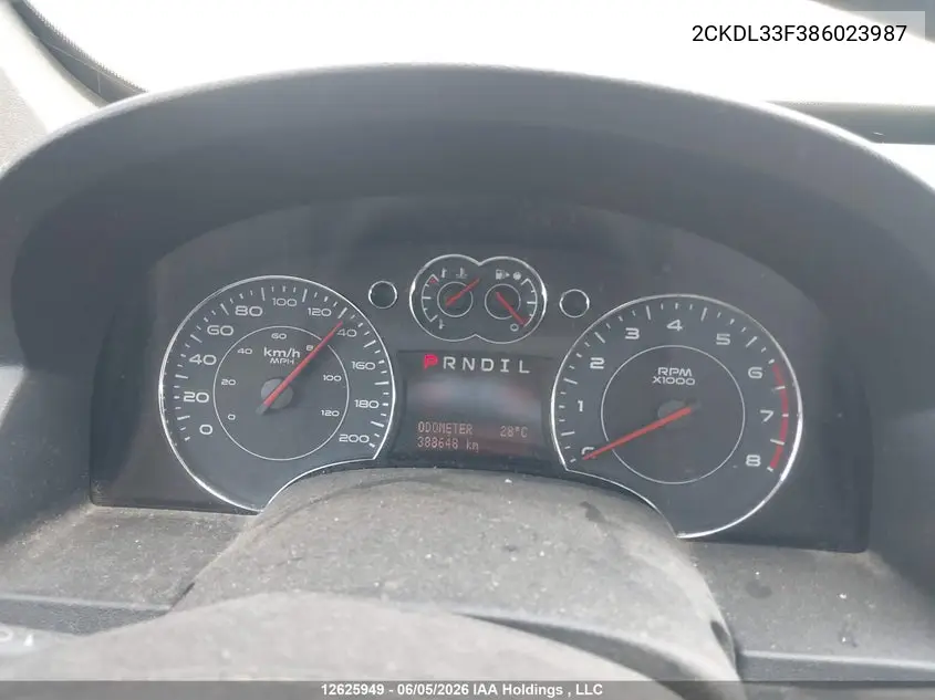 2008 Pontiac Torrent VIN: 2CKDL33F386023987 Lot: 12625949