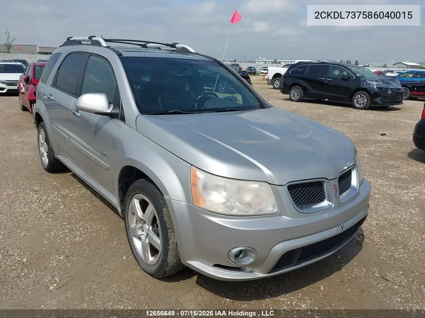 2008 Pontiac Torrent Gxp VIN: 2CKDL737586040015 Lot: 12656649