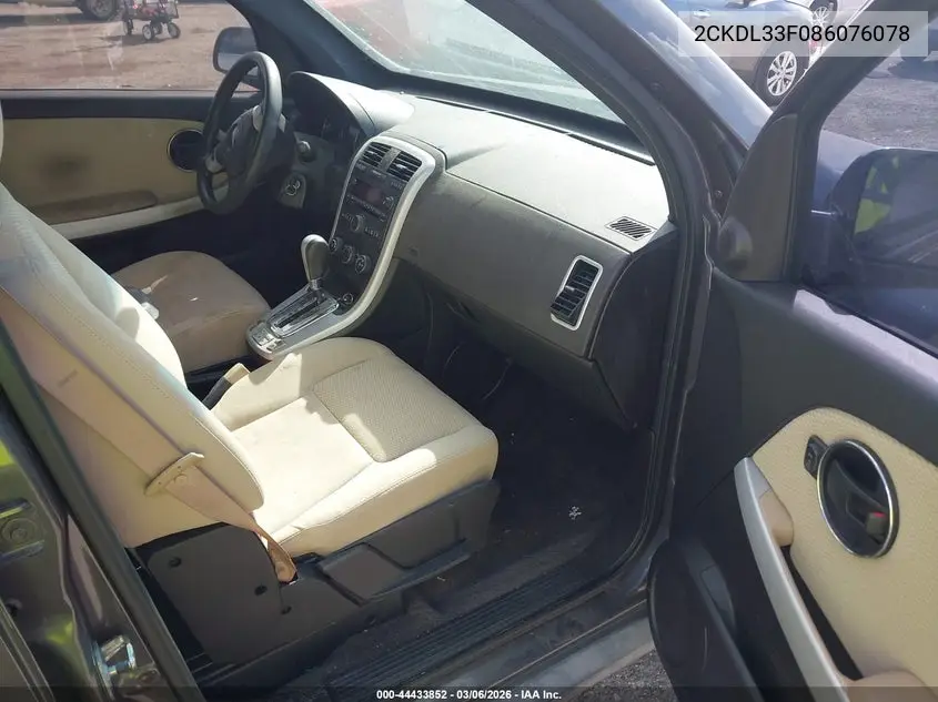 2008 Pontiac Torrent VIN: 2CKDL33F086076078 Lot: 44433852