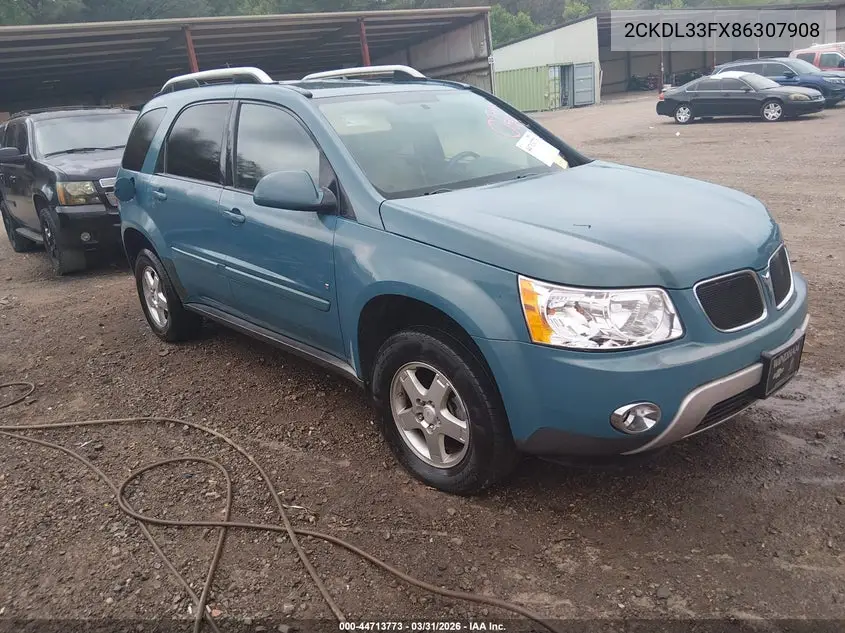 2008 Pontiac Torrent VIN: 2CKDL33FX86307908 Lot: 44713773