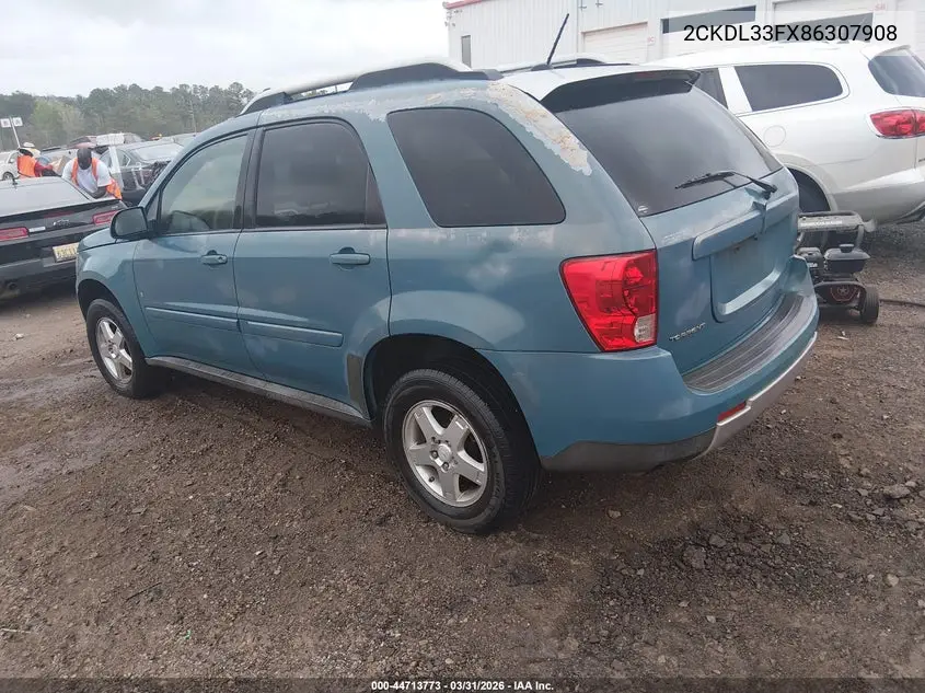 2008 Pontiac Torrent VIN: 2CKDL33FX86307908 Lot: 44713773