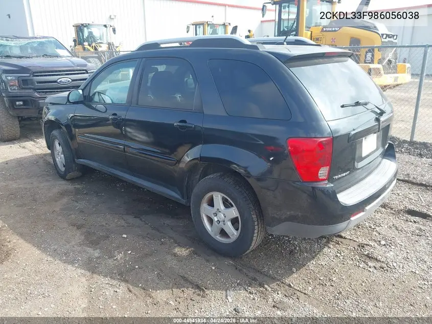 2008 Pontiac Torrent VIN: 2CKDL33F986056038 Lot: 44941934