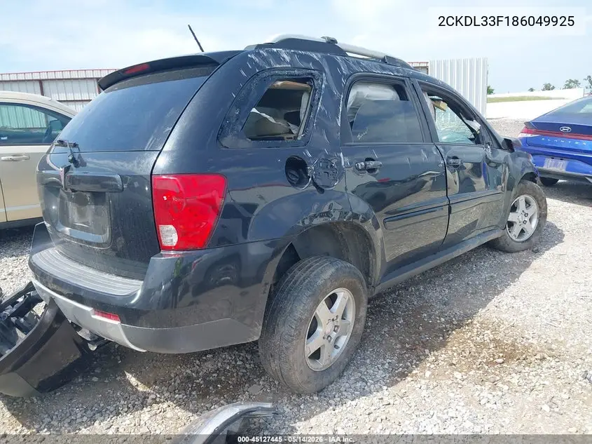 2008 Pontiac Torrent VIN: 2CKDL33F186049925 Lot: 45127445