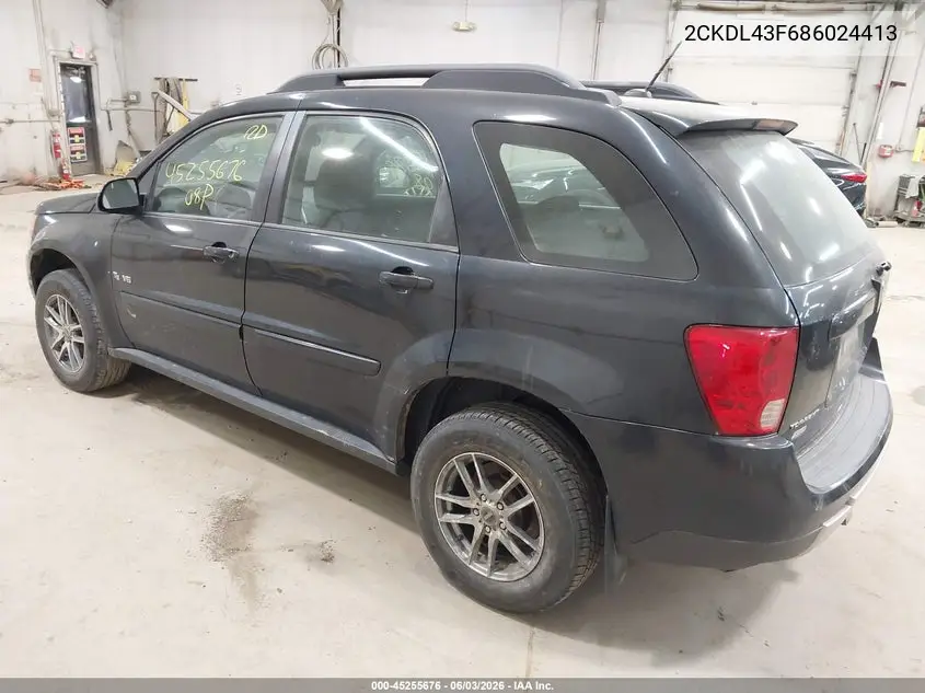 2008 Pontiac Torrent VIN: 2CKDL43F686024413 Lot: 45255676