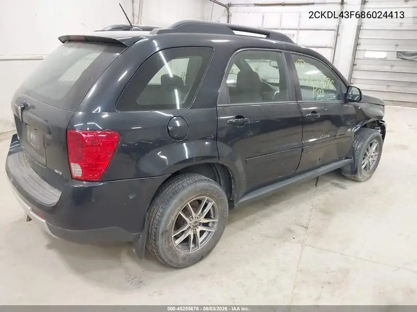 2008 Pontiac Torrent VIN: 2CKDL43F686024413 Lot: 45255676