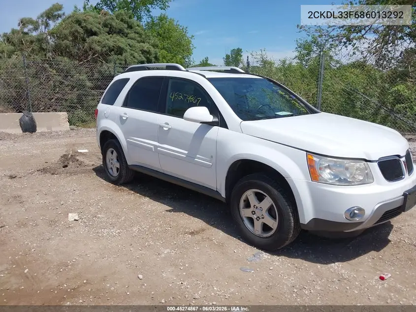 2008 Pontiac Torrent VIN: 2CKDL33F686013292 Lot: 45274867