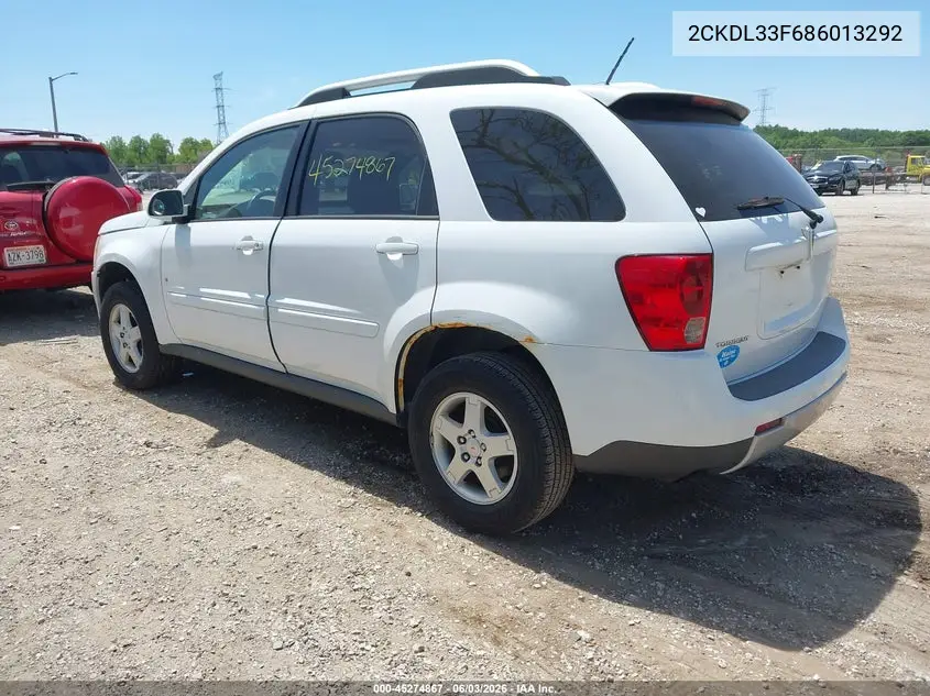 2008 Pontiac Torrent VIN: 2CKDL33F686013292 Lot: 45274867