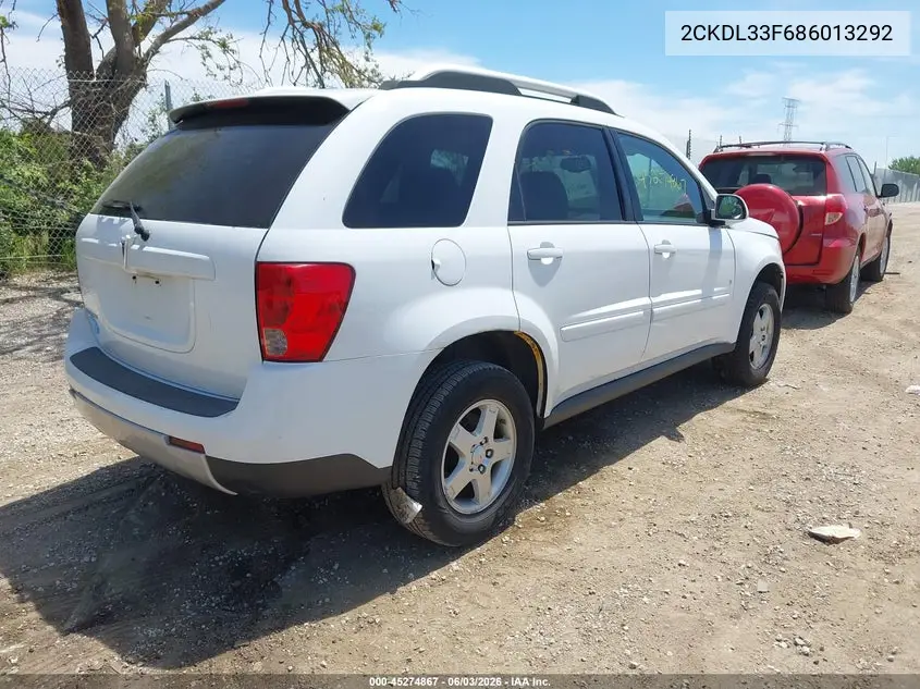 2008 Pontiac Torrent VIN: 2CKDL33F686013292 Lot: 45274867