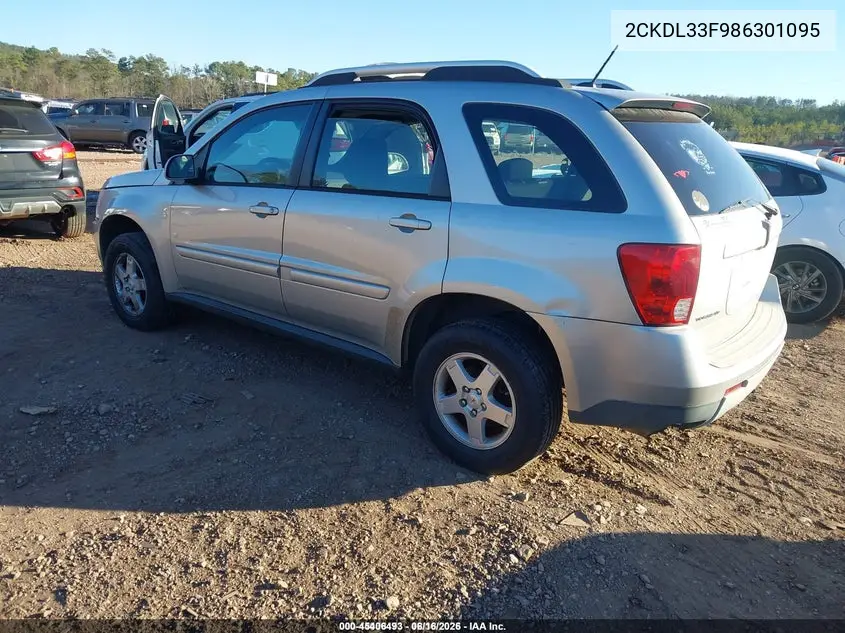 2008 Pontiac Torrent VIN: 2CKDL33F986301095 Lot: 45406493